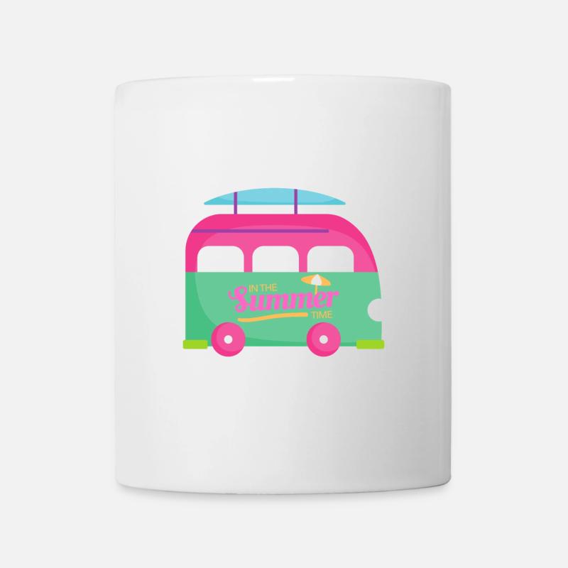 Summer time van décontracté pour l'été - Mug blanc - blanc