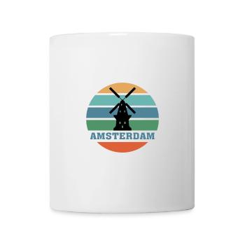 Amsterdam City Skyline Pays-Bas Landmark - Mug blanc - blanc - Devant