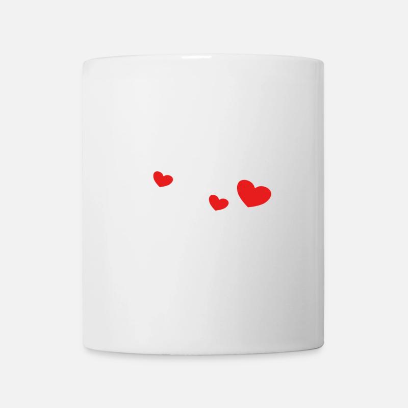 Trois coeurs rouges - Mug blanc - blanc