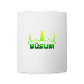 Büsum Leuchtturm Design / Geschenkidee - Tasse - Weiß - Vorne