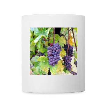 Wein Weintrauben Weinrebe Weinlese Weinfest Poster - Tasse - Weiß - Vorne