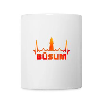 Büsum Leuchtturm Design / Geschenkidee - Tasse - Weiß - Vorne
