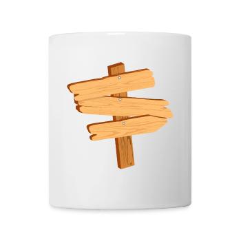 old wooden signpost for your own inscription - Mug - white - Front