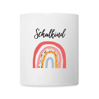 Schulkind Regenbogen Geschenkidee zur Einschulung - Tasse - Weiß - Vorne