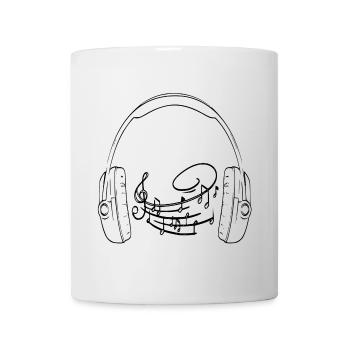 Notes de musique pour écouteurs - Mug blanc - blanc - Devant