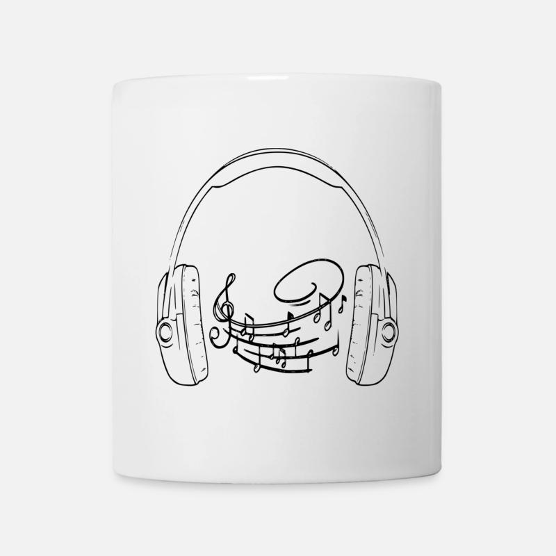 Headphones music notes - Mug - white