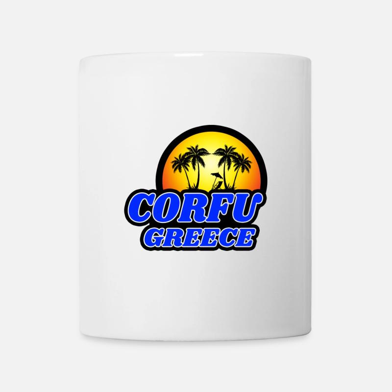 Korfu Griechenland Design / Geschenkidee - Tasse - Weiß