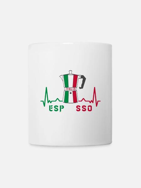 Herzfrequenz Espresso Design / Geschenkidee - Tasse - Weiß