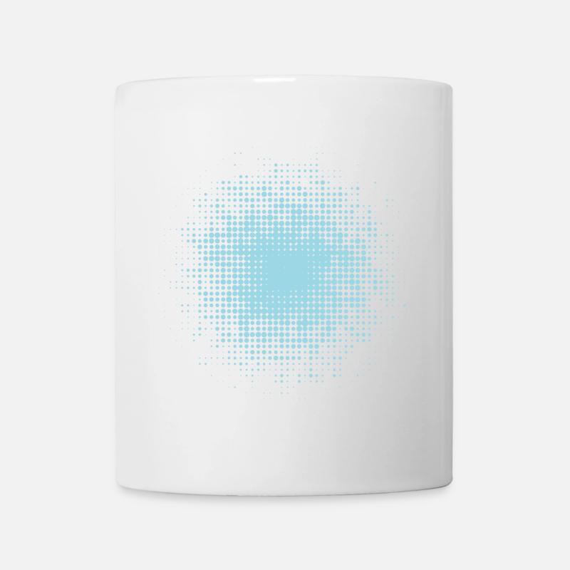 gepunkteter runder Hintergrund hellblau - Tasse - Weiß