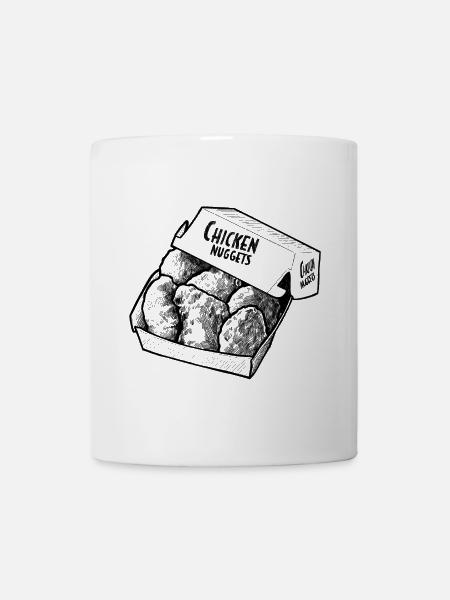 Hühnernuggets Zeichnung - Tasse - Weiß