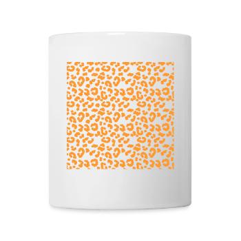 Motif léopard en orange sur noir - Mug blanc - blanc - Devant