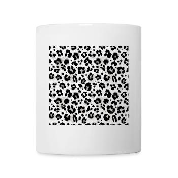 Easy-care animal print black and white pattern - Mug - white - Front
