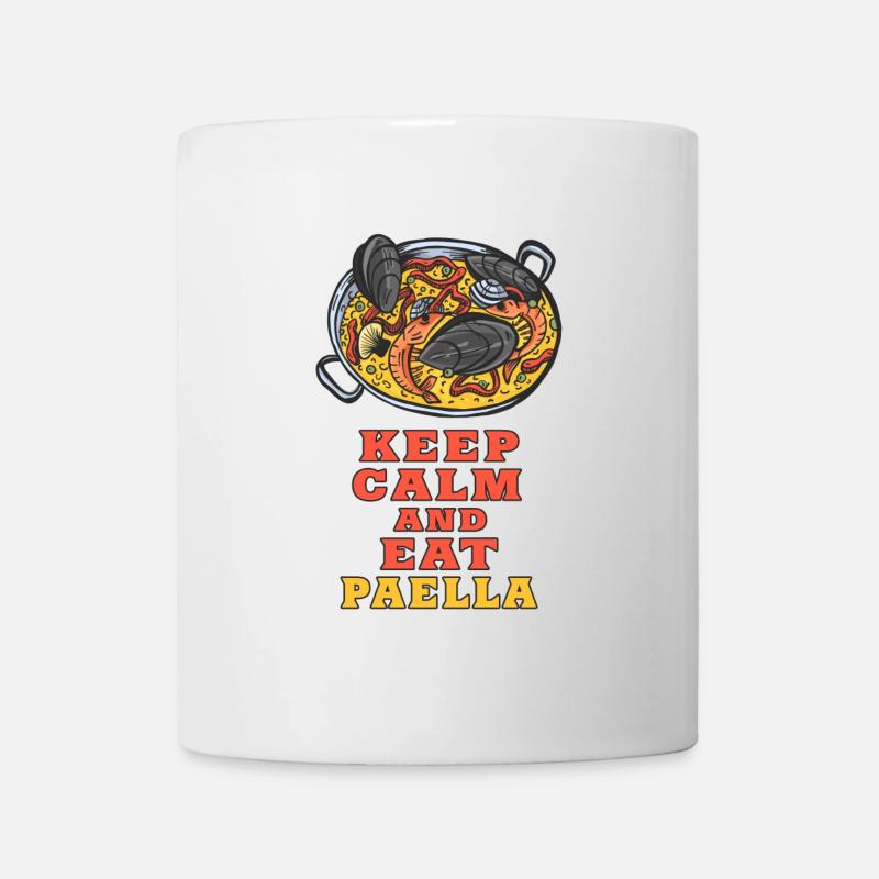 Gardez votre calme et mangez une paella design / idée cadeau - Mug blanc - blanc