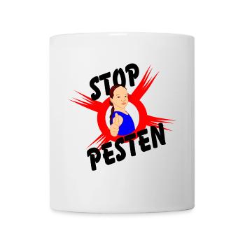 Stoppen Sie Mobbing Logo-Text STOP MOBBING' - Tasse - Weiß - Vorne