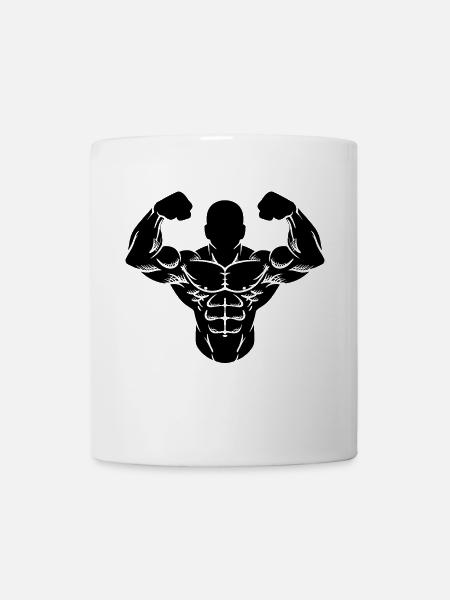 Muskelmann Bodybuilder Fitnessstudio Workout Gym - Tasse - Weiß