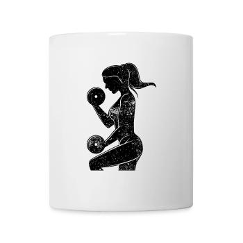 Weight training gym dumbbell training sport - Mug - white - Front