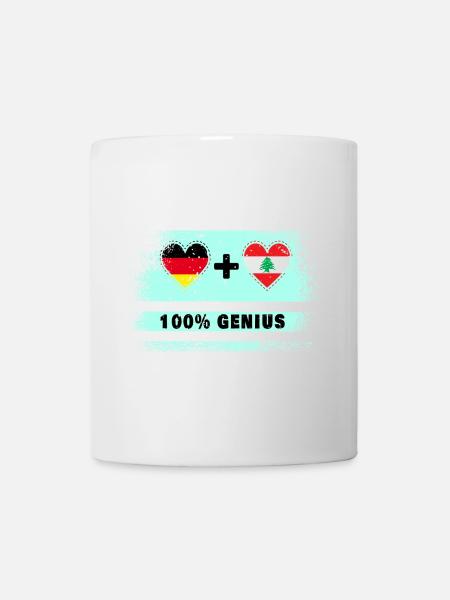 Deutschland und Libanon 100% Genial / Geschenk - Tasse - Weiß