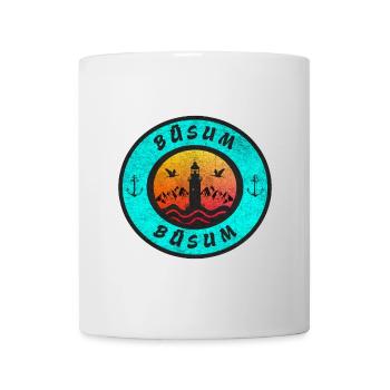 Büsum Leuchtturm Design / Geschenkidee - Tasse - Weiß - Vorne