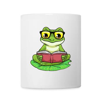 Frog Nerd Book Glasses - Mug - white - Front