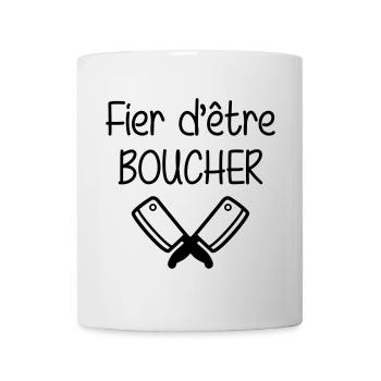 Fier d'être boucher - Mug blanc - blanc - Devant