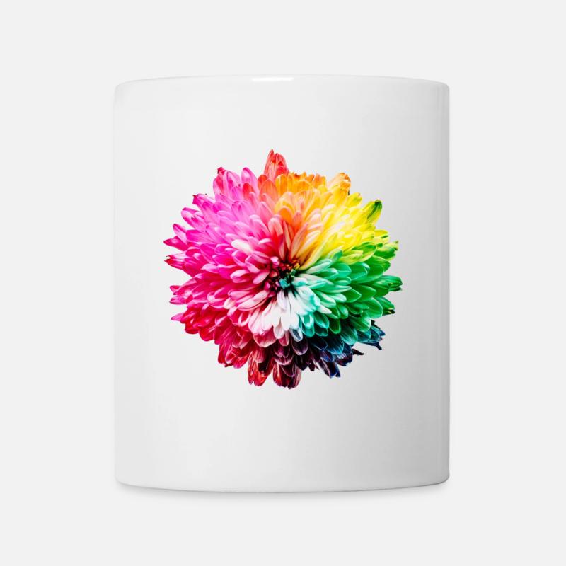 Chrysantheme Regenbogen - Tasse - Weiß