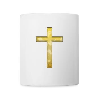 Goldenes Kreuz Christentum Jesus Christus Kirche - Tasse - Weiß - Vorne
