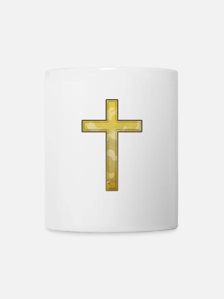 Goldenes Kreuz Christentum Jesus Christus Kirche - Tasse - Weiß