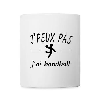 Je peux pas j'ai handball - Mug blanc - blanc - Devant