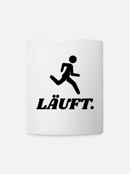 Läuft Laufen Statement Rennen Joggen Lustig Sport - Tasse - Weiß
