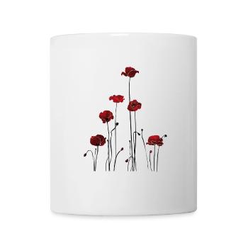 Abstract floral wallpaper in red and black - Mug - white - Front