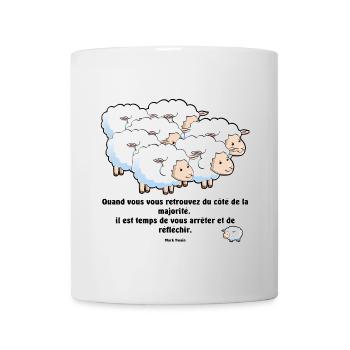 Les moutons de la majorité... - Mug blanc - blanc - Devant