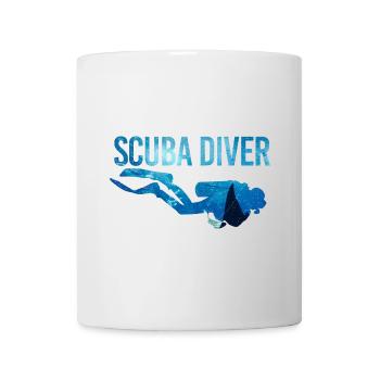 Double Exposure Tauchen Scuba Diver Geschenkidee - Tasse - Weiß - Vorne