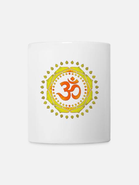OM SYMBOL OM orange-jaune-vert - Mug blanc - blanc