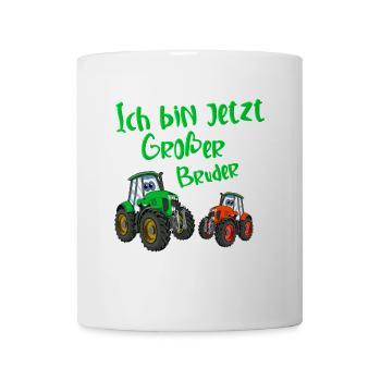 Ich Bin Jetzt Großer Bruder Traktor - Tasse - Weiß - Vorne