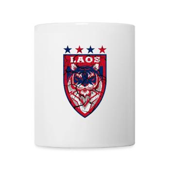 Conception d'armoiries de tigre du Laos / idée cadeau - Mug blanc - blanc - Devant