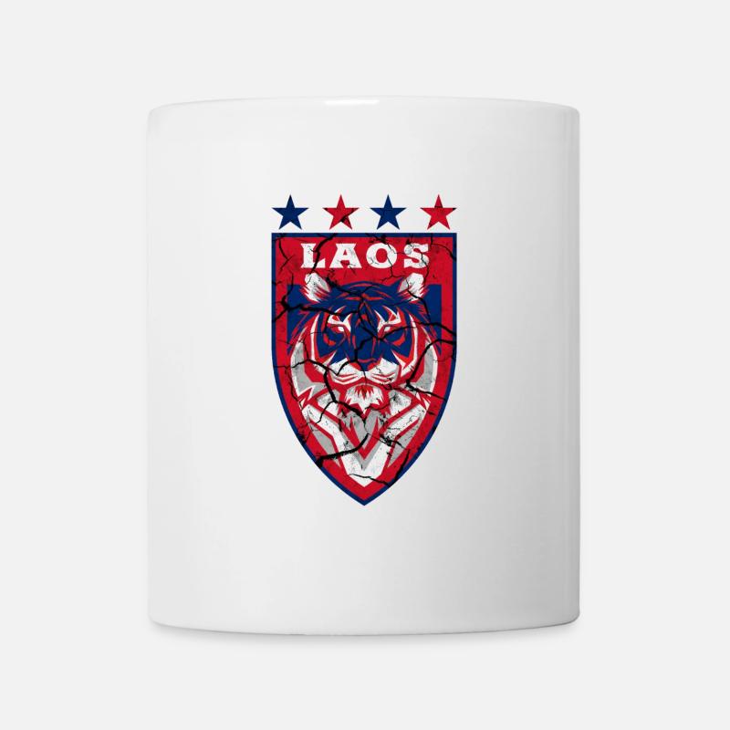 Laos Tiger Wappen Design / Geschenkidee - Tasse - Weiß