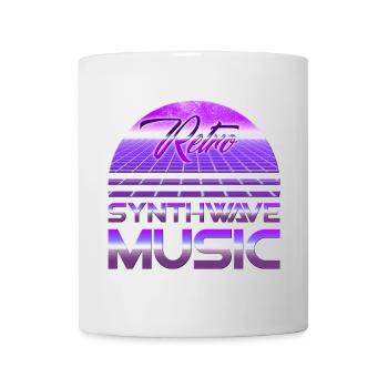 80s Neon Retro Synthwave Music Electronic Wave - Mug - white - Front