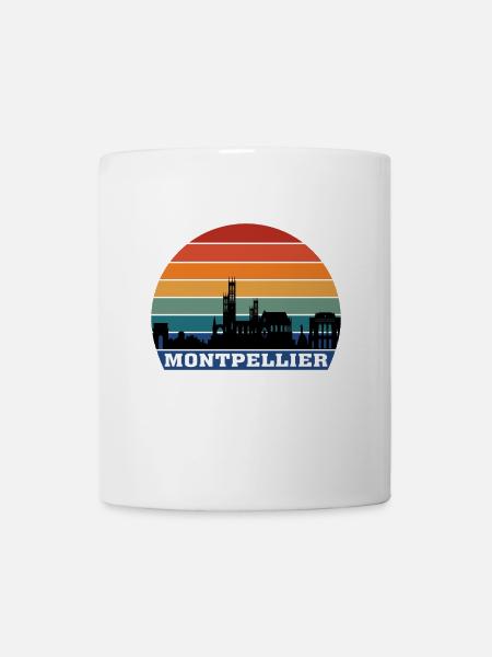 Montpellier Skyline Souvenir France Silhouette - Mug blanc - blanc