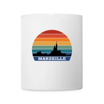 Marseille Skyline Souvenir Frankreich Silhouette - Tasse - Weiß - Vorne