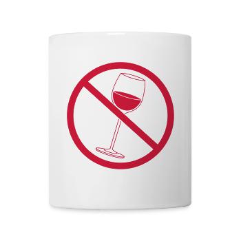 Forbidden sign wine - Mug - white - Front