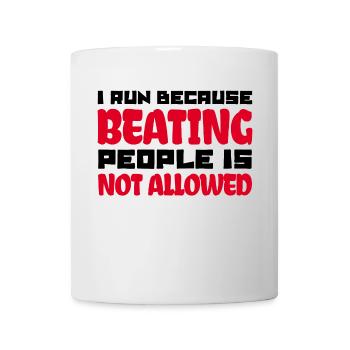Course course jogging marathon drôle disant sport - Mug blanc - blanc - Devant