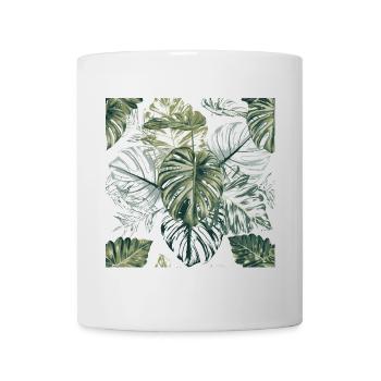 Motif de feuilles de monstera tropical - Mug blanc - blanc - Devant