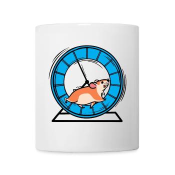 Hamster roue en cours d'exécution sprint jogging entraînement drôle - Mug blanc - blanc - Devant