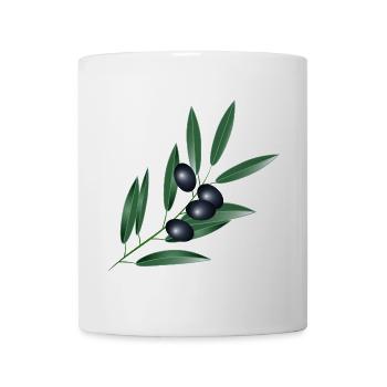 Olive branch with four black olives - Mug - white - Front