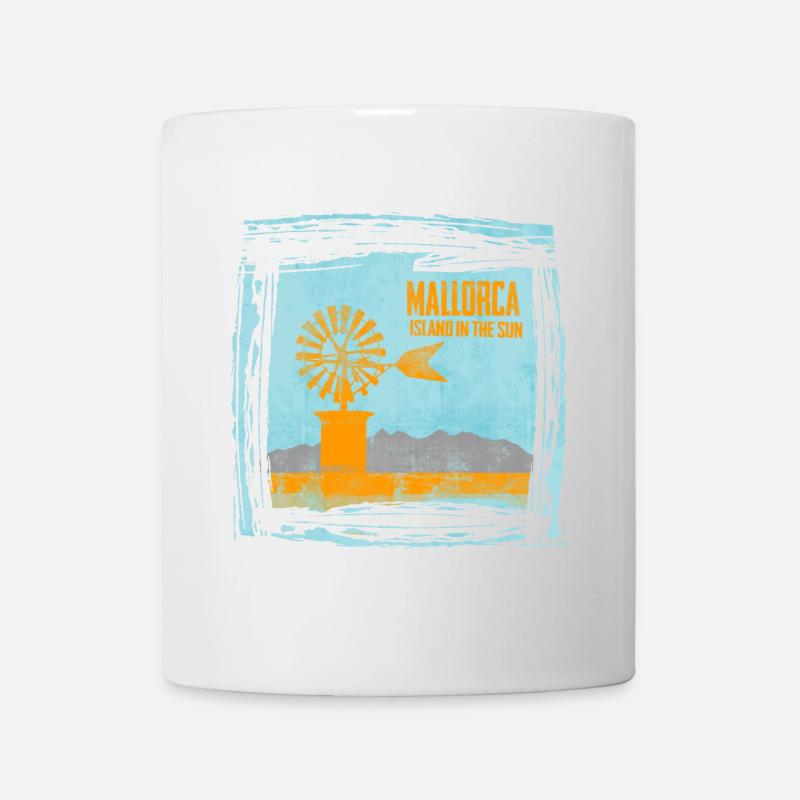 L’île de Majorque dans le design de la lumière du soleil - Mug blanc - blanc