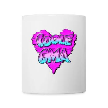 Coole Oma - Graffiti- mit Herz - Pink - Tasse - Weiß - Vorne