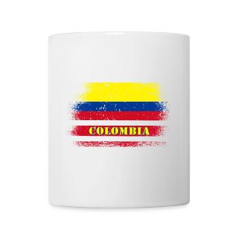 Drapeau vintage de Colombie / idée cadeau - Mug blanc - blanc - Devant