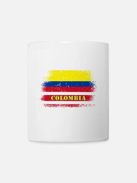 Drapeau vintage de Colombie / idée cadeau - Mug blanc - blanc