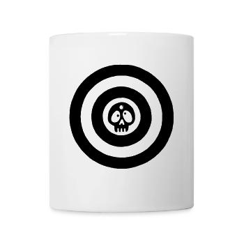 Tête de mort cible noire - Mug blanc - blanc - Devant