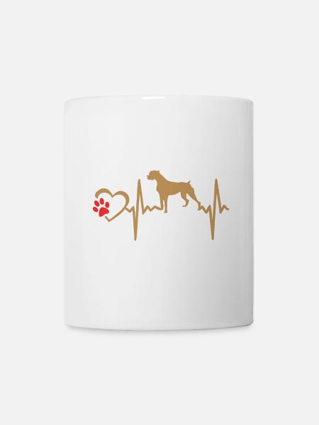 boxer dog heartbeat - Mug blanc - blanc